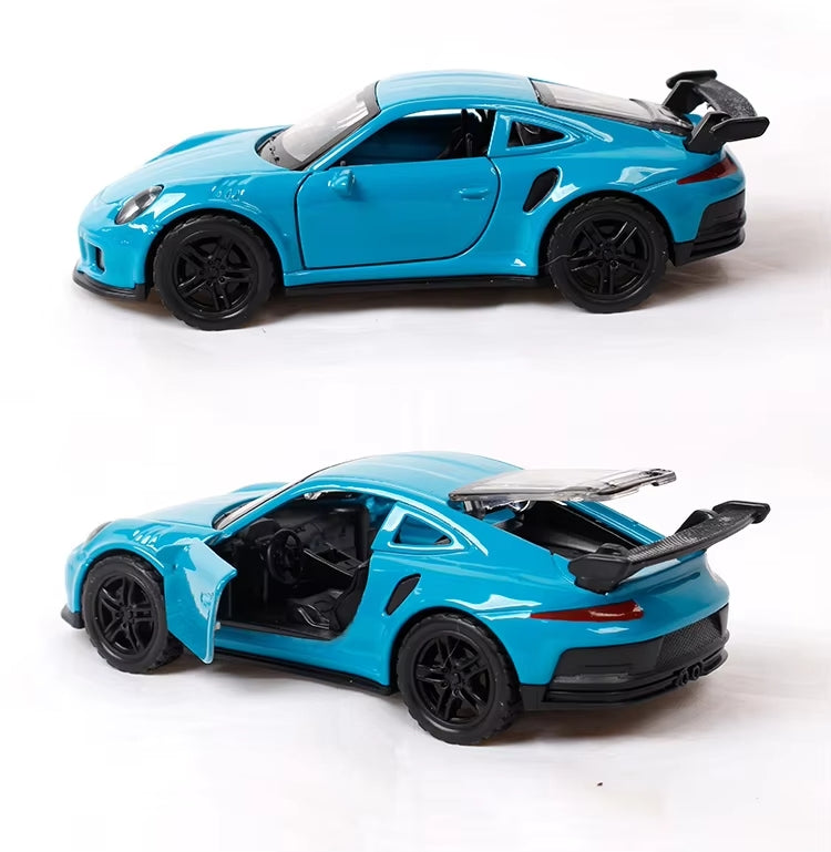 Porsche 1:36 Die-Cast Metal Toy Car — Lights, Sound & Pull-Back (Ages 3-7)