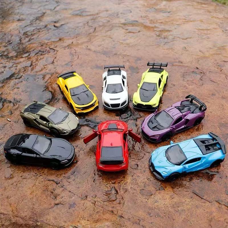 1:64 Die-Cast Metal Toy Cars — Pull-Back Sets of 1, 4, 8, 12 & 16
