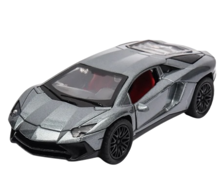 Lamborghini 1:36 Die-Cast Metal Toy Car — White & Gray | Pull Back