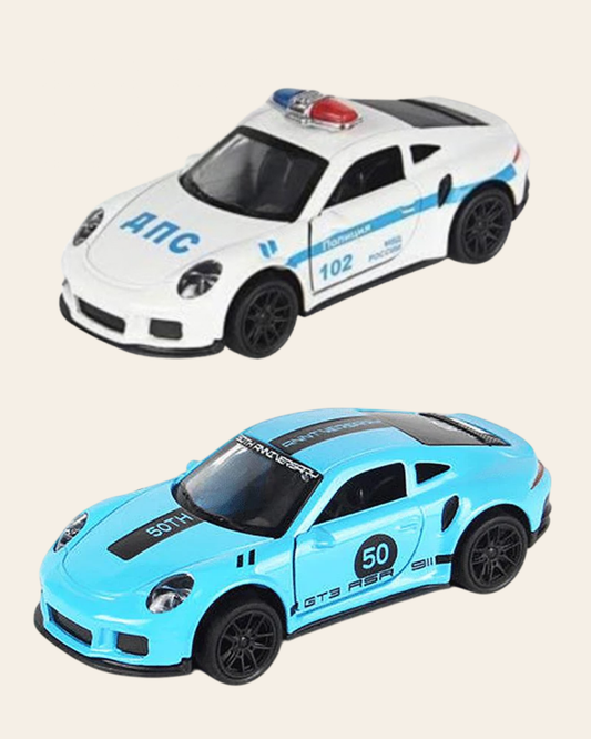 Die-Cast Cars | Set of 2 Porsche | Pull Back (Ages 3-7)