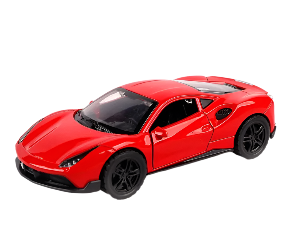 Ferrari 1:36 Die-Cast Metal Toy Car — Yellow & Red | Pull Back