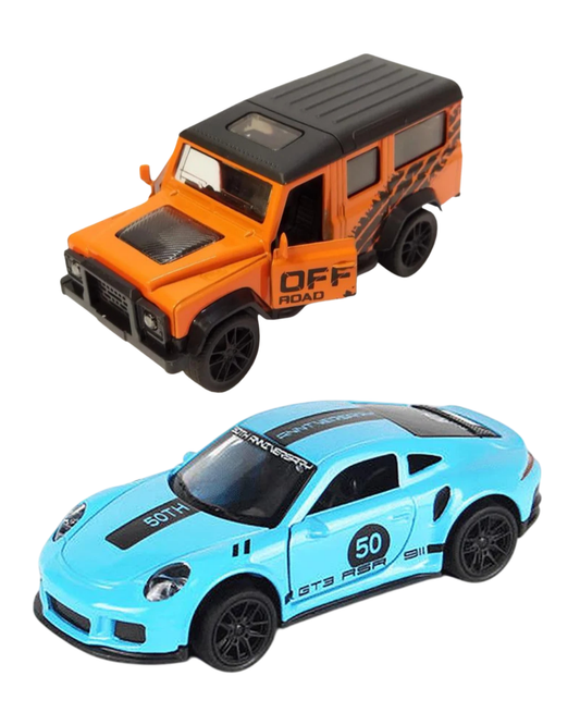 Die-Cast Cars | Defender & Porsche | Pull Back (Ages 3-7)