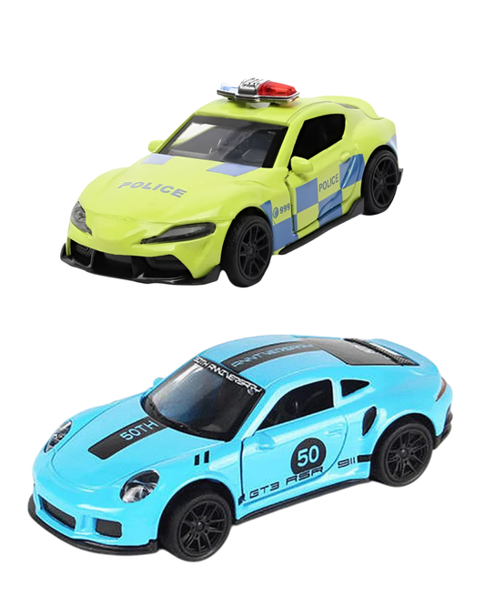 Die-Cast Cars | Toyota Supra & Porsche | Pull Back (Ages 3-7)