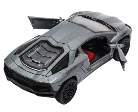 Lamborghini 1:36 Die-Cast Metal Toy Car — White & Gray | Pull Back