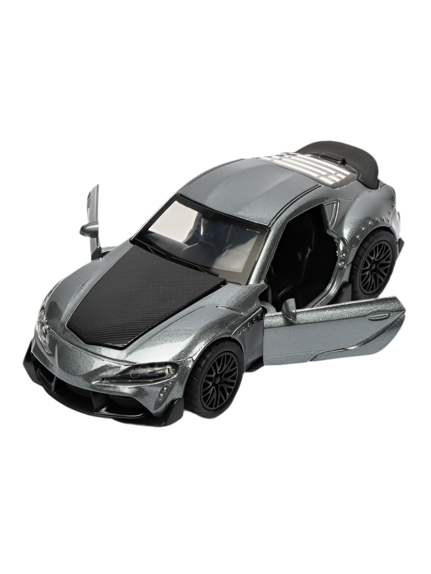 Toyota Supra 1:36 Die-Cast Metal Toy Car — Yellow & Gray