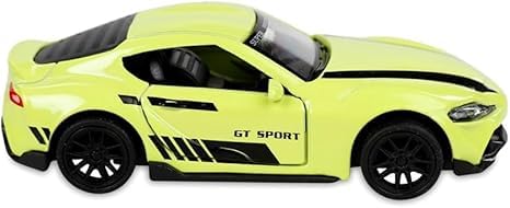 Toyota Supra 1:43 Die-Cast Metal Toy Car in Green — Pull Back &  Openable Doors (Ages 3-7)