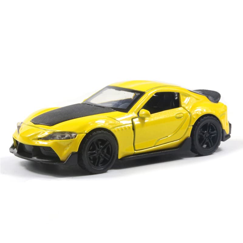 Toyota Supra 1:36 Die-Cast Metal Toy Car — Gray & Yellow