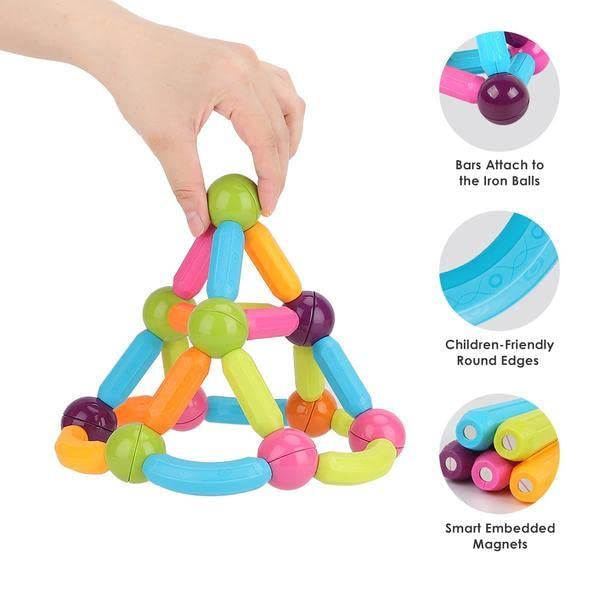 Magnetic Sticks and Balls Building Set — Set of 42 or 84 Pcs (Ages 3-7)