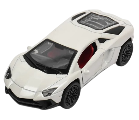 Lamborghini 1:36 Die-Cast Metal Toy Car — White & Gray | Pull Back