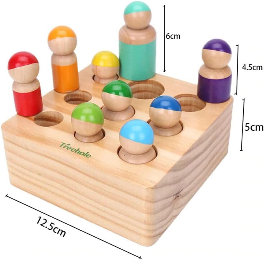 Wooden Shape Sorting Toy — Montessori Doll Figures for Toddlers