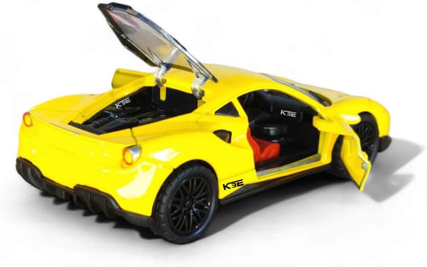 Ferrari 1:36 Die-Cast Metal Toy Car — Yellow & Red | Pull Back