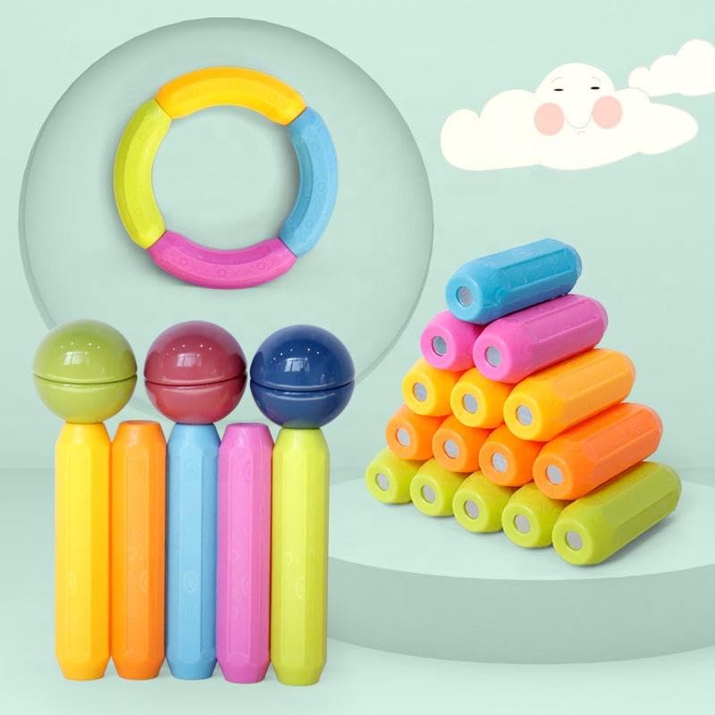 Magnetic Sticks and Balls Building Set — Set of 42 or 84 Pcs (Ages 3-7)