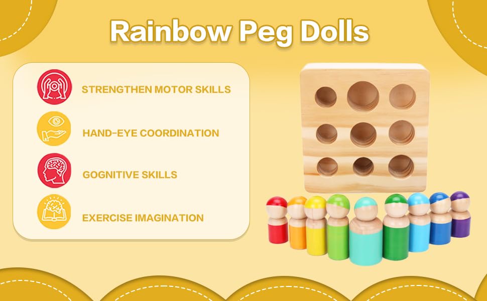 Wooden Shape Sorting Toy — Montessori Doll Figures for Toddlers