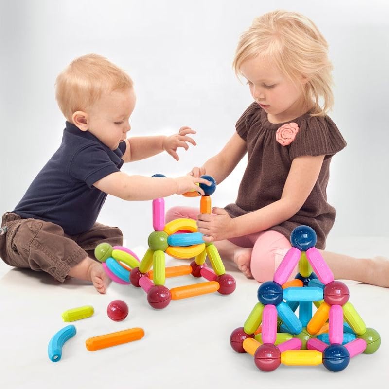 Magnetic Sticks and Balls Building Set — Set of 42 or 84 Pcs (Ages 3-7)