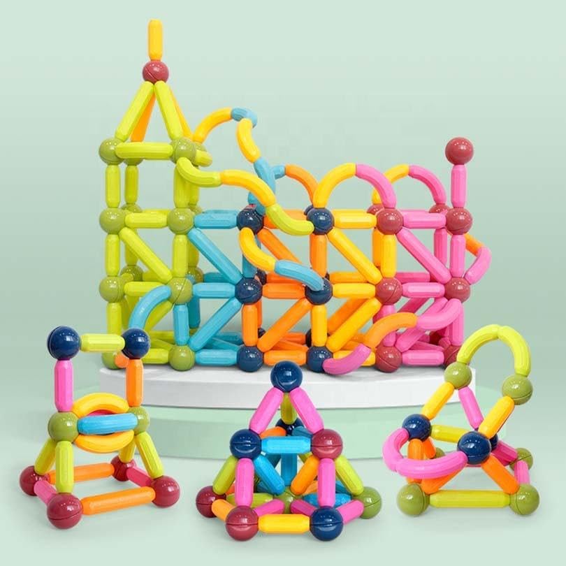 Magnetic Sticks and Balls Building Set — Set of 42 or 84 Pcs (Ages 3-7)