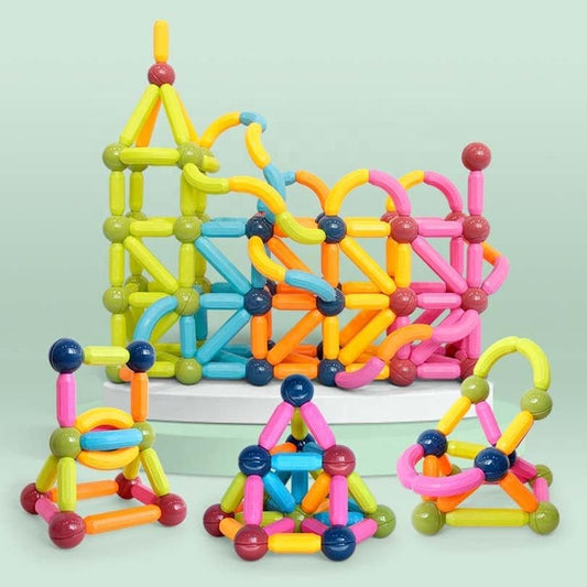 Magnetic Sticks and Balls Building Set — Set of 42 or 84 Pcs (Ages 3-7)