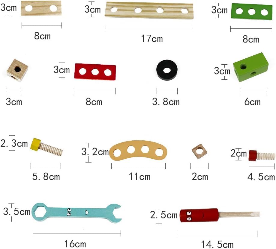 Wooden Tool Kit for Kids 3-6 Years | 28-Piece STEM Building Set