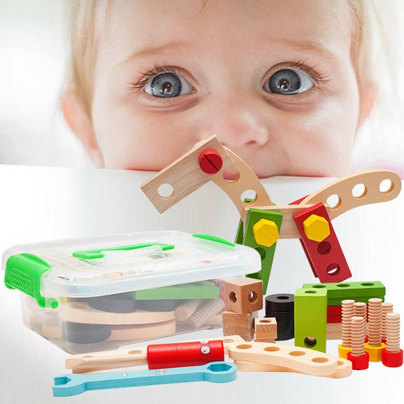 Wooden Tool Kit for Kids 3-6 Years | 28-Piece STEM Building Set
