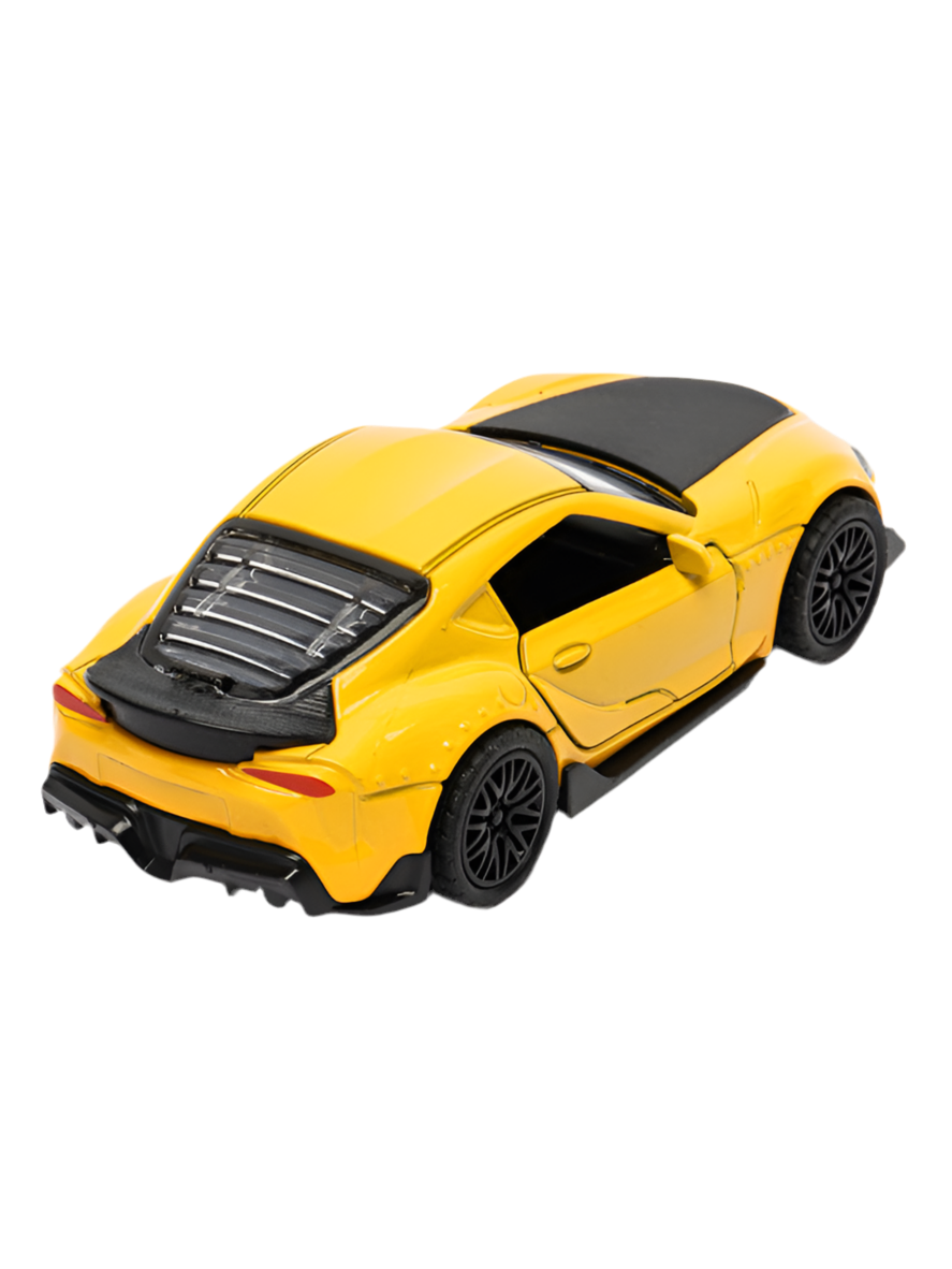 Toyota Supra 1:36 Die-Cast Metal Toy Car — Yellow & Gray