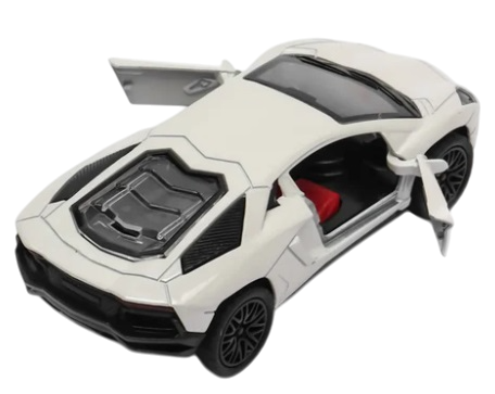 Lamborghini 1:36 Die-Cast Metal Toy Car — White & Gray | Pull Back