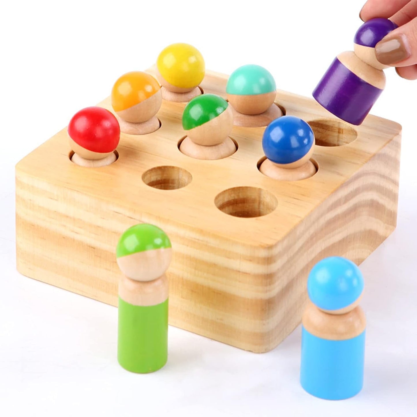 Wooden Shape Sorting Toy — Montessori Doll Figures for Toddlers