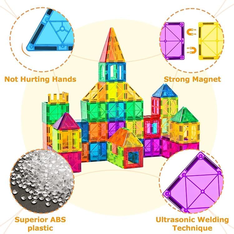 Magnetic Tiles 21 Pcs — STEM Building Set for Kids Ages 3–8