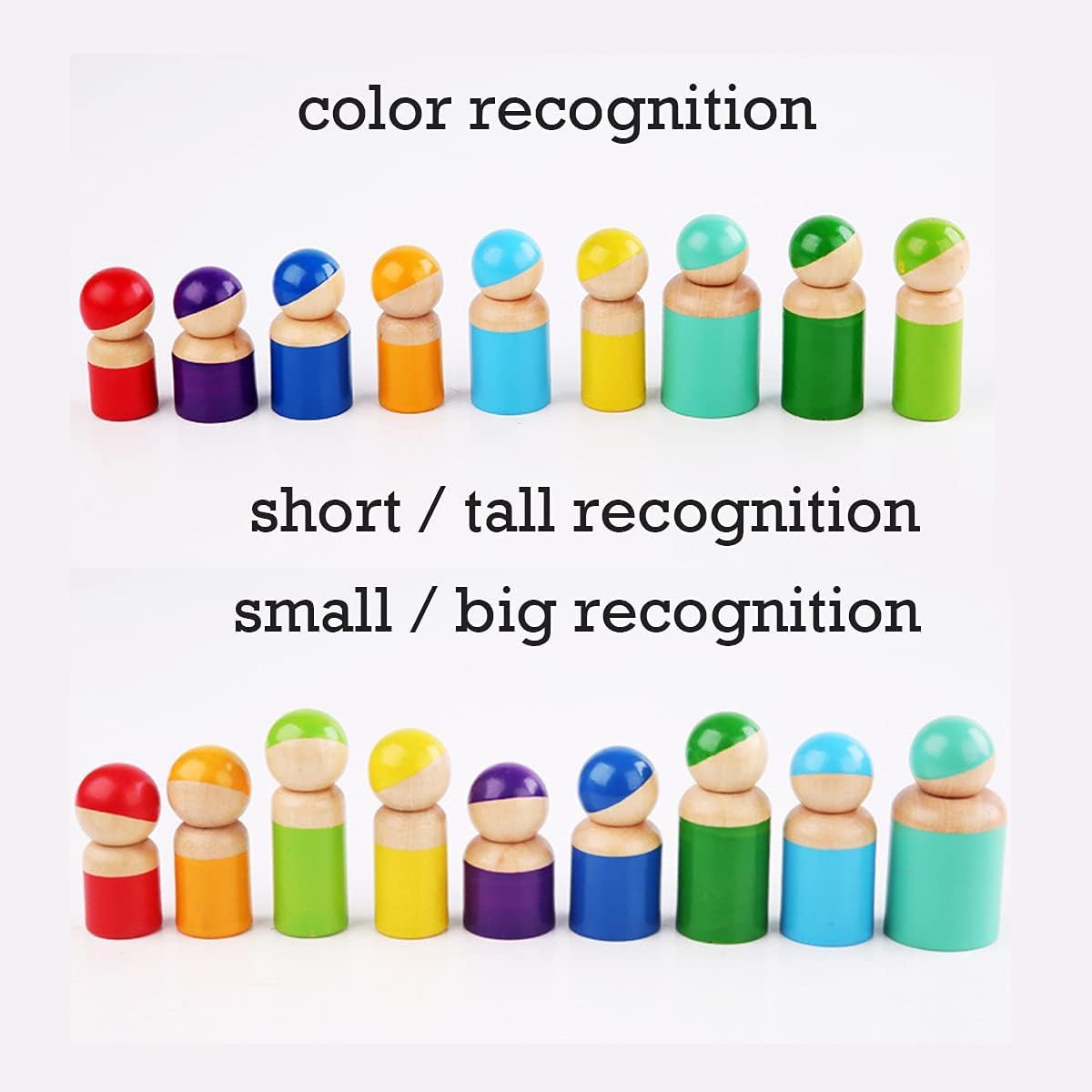 Wooden Shape Sorting Toy — Montessori Doll Figures for Toddlers