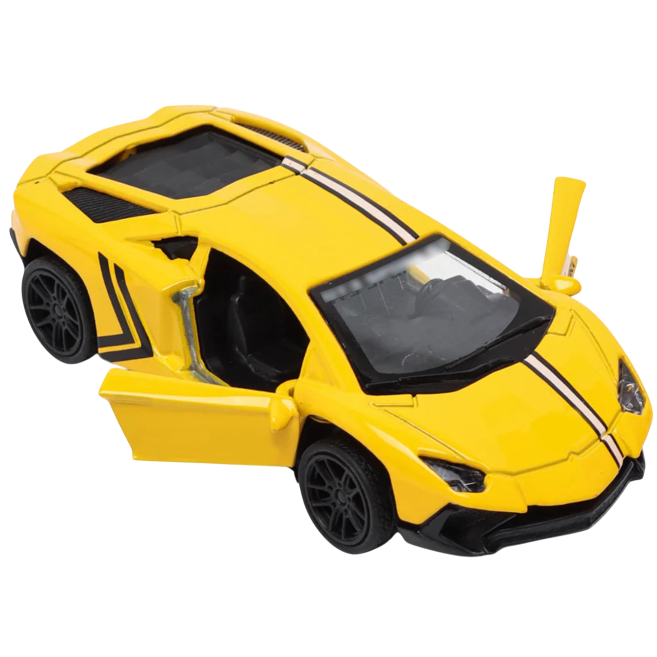 Ferrari 1:43 Die-Cast Metal Toy Car — Pull Back & Openable Doors | Red & Yellow (Ages 3-7)