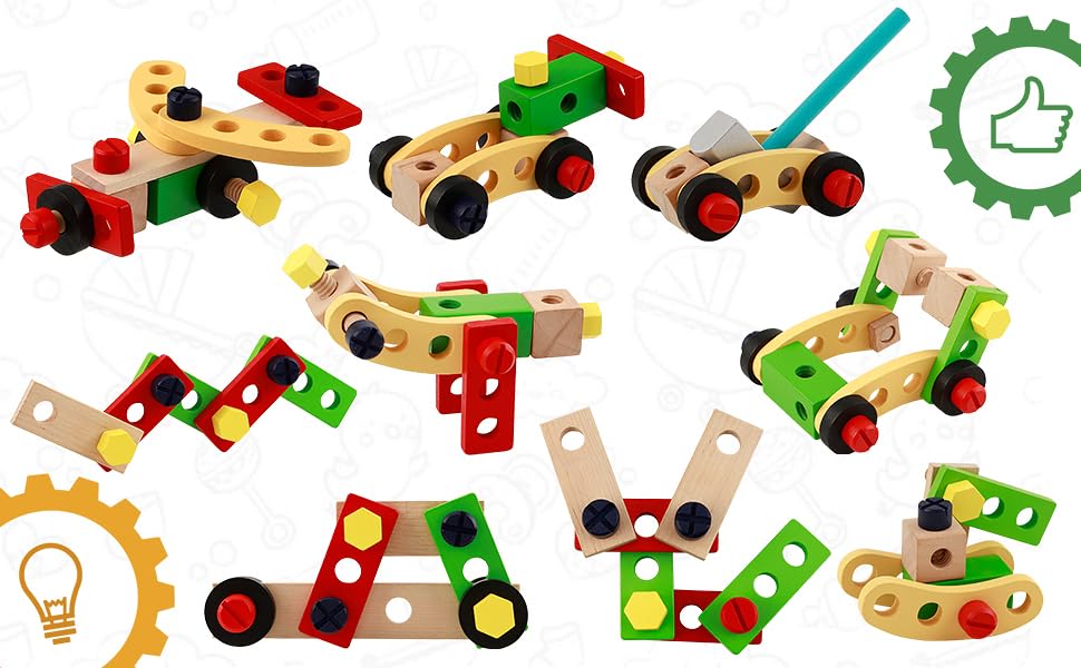 Wooden Tool Kit for Kids | 34 Pcs | Montessori STEM (Ages 3-7)