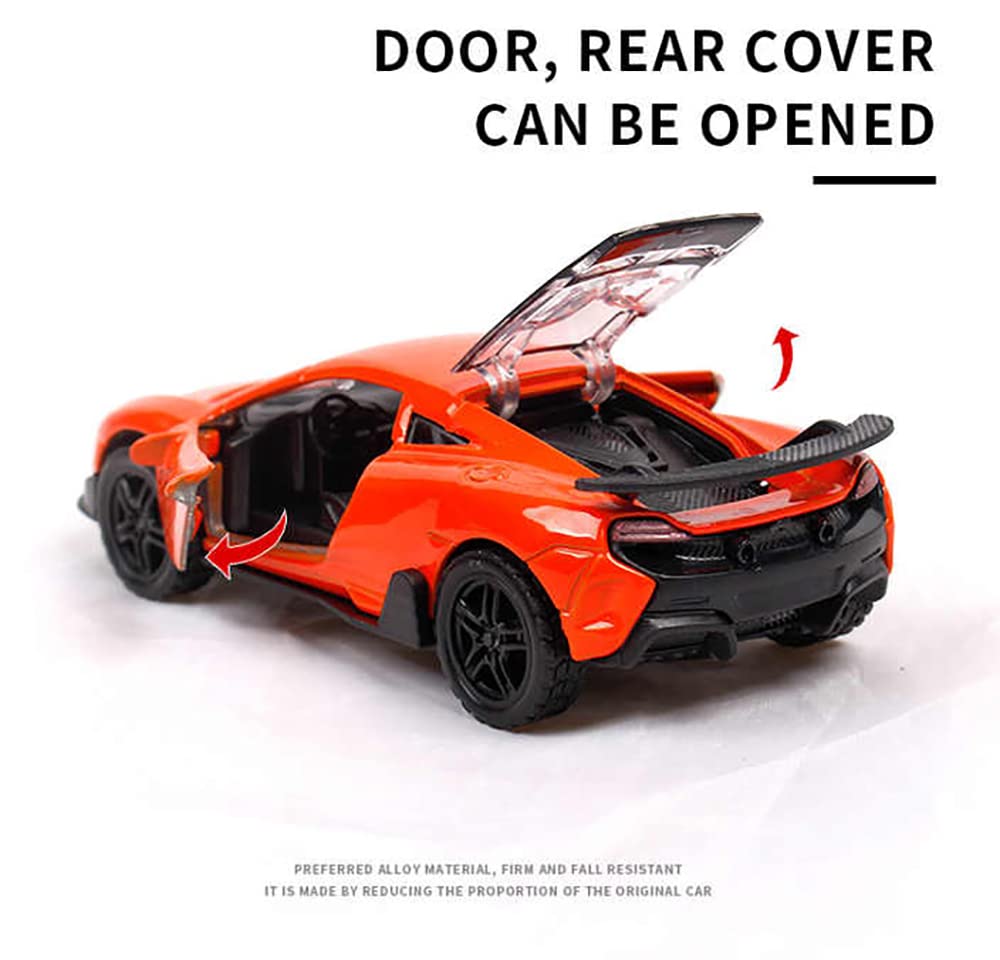 McLaren 1:36 Die-Cast Metal Toy Car — Orange & Green | Pull Back
