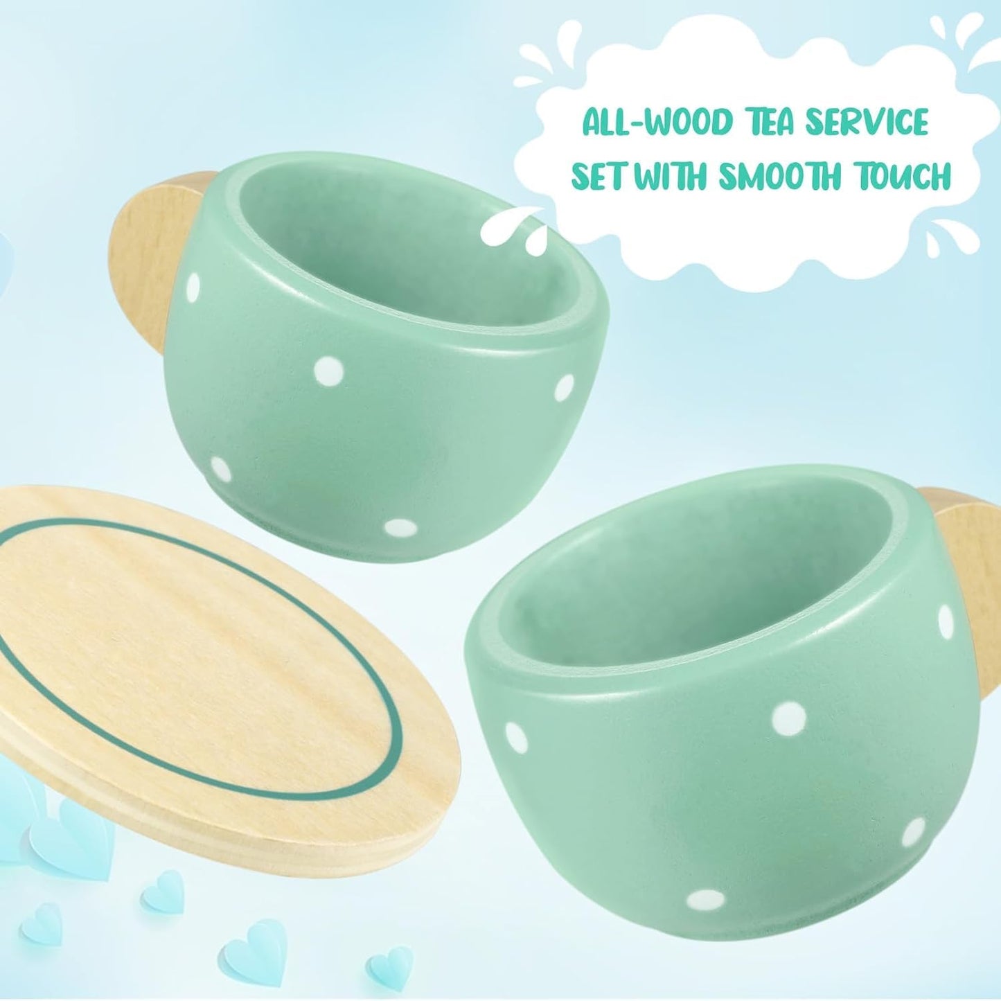Wooden Afternoon Tea Party Set 15 Pcs — Pretend Play for Kids (Ages 3-7)