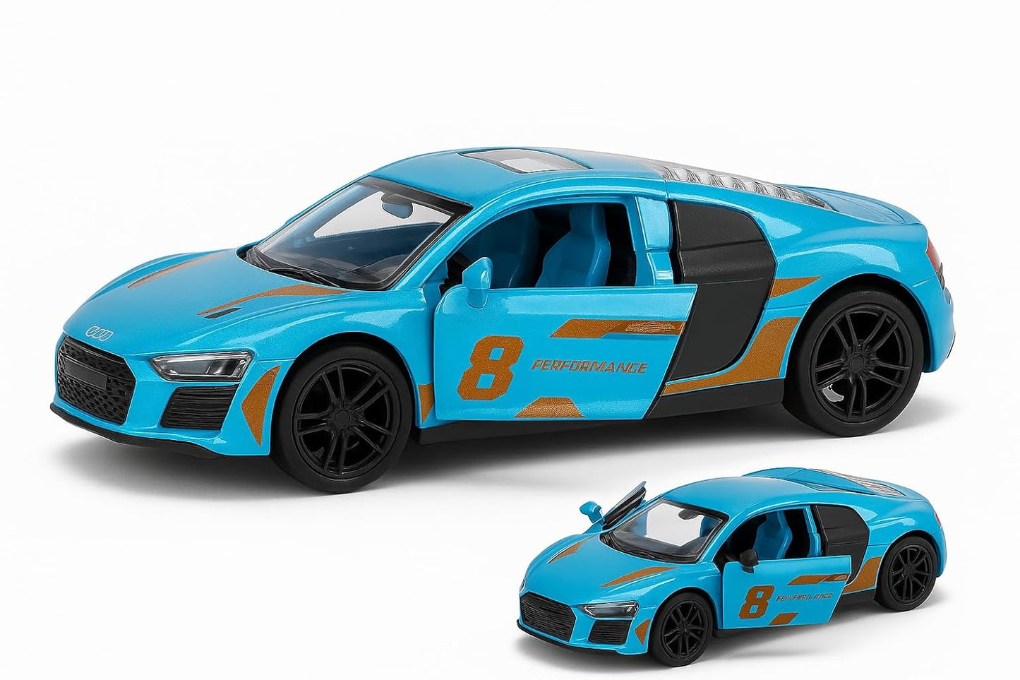Audi 1:43 Die-Cast Metal Toy Car — Pull Back & Openable Doors (Ages 3-7)