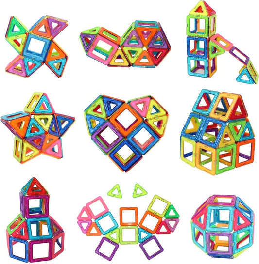 Mini Magnetic Tiles 60 Pcs — Candy Colour STEM Building Set for Kids