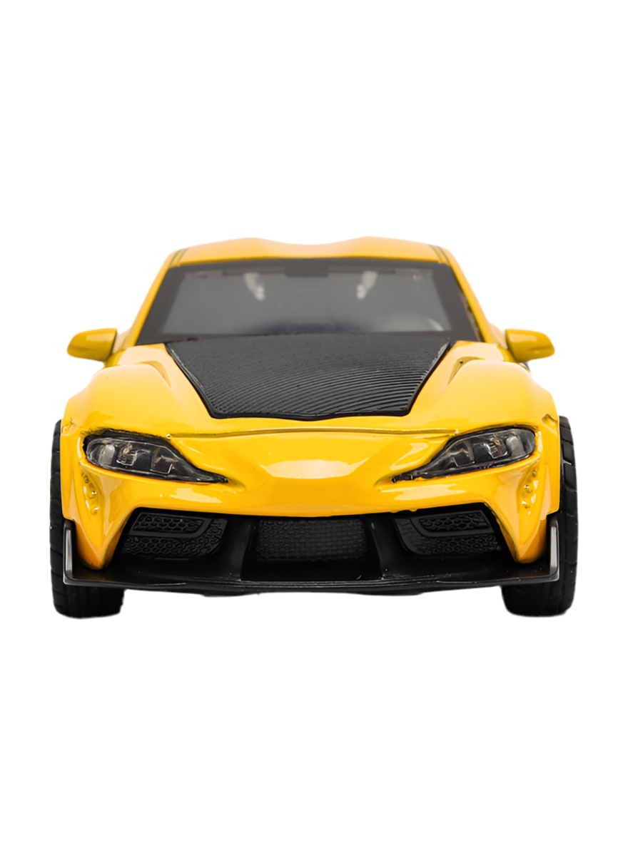 Toyota Supra 1:36 Die-Cast Metal Toy Car — Yellow & Gray