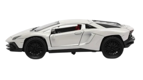 Lamborghini 1:36 Die-Cast Metal Toy Car — White & Gray | Pull Back