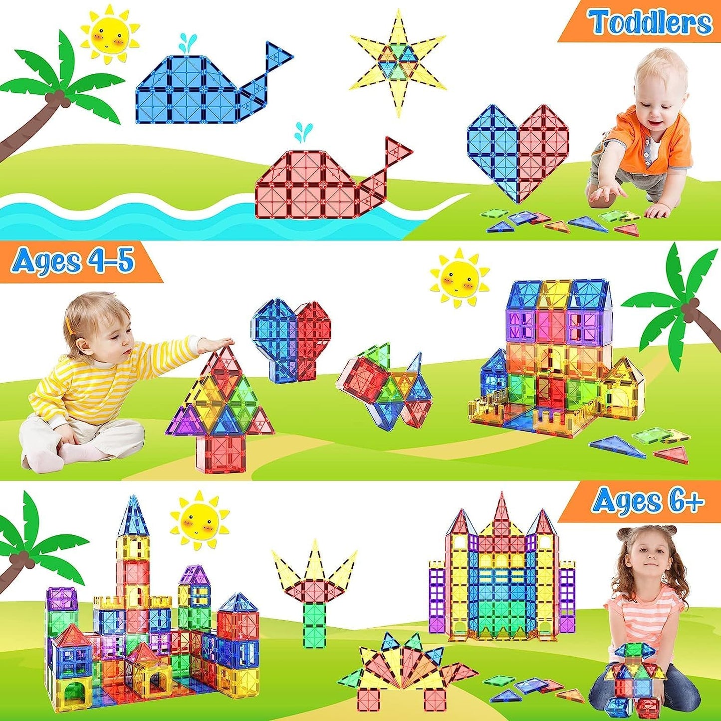Magnetic Tiles 21 Pcs — STEM Building Set for Kids Ages 3–8