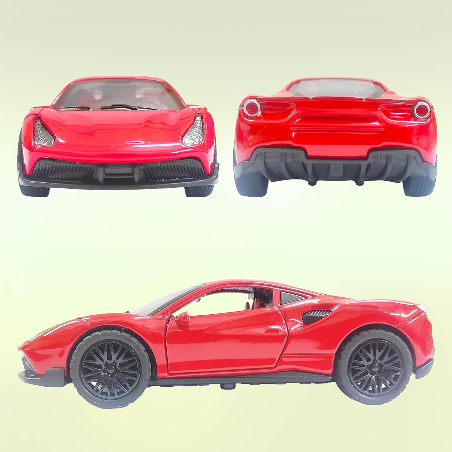 Ferrari 1:36 Die-Cast Metal Toy Car — Yellow & Red | Pull Back