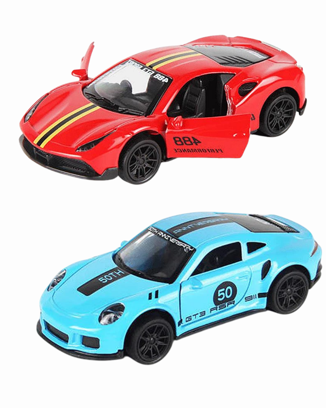 Ferrari & Porsche Die-Cast Pull Back Cars (Ages 3-7)