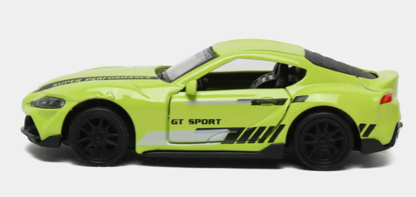 Toyota Supra 1:43 Die-Cast Metal Toy Car in Green — Pull Back &  Openable Doors (Ages 3-7)