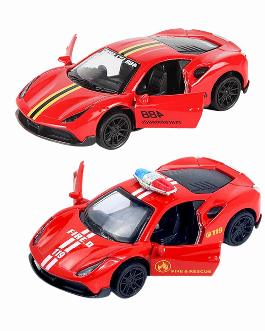 Ferrari & Ferrari Police Die-Cast Pull Back Cars (Ages 3-7)