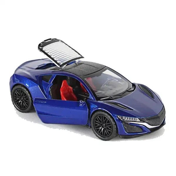 Honda NSX 1:36 Die-Cast Metal Toy Car — Red & Blue | LED Lights