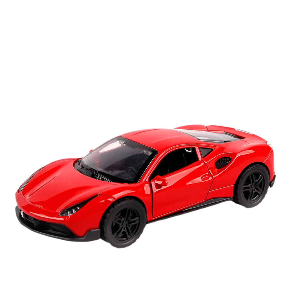 Ferrari 1:36 Die-Cast Metal Toy Car — Yellow & Red | Pull Back