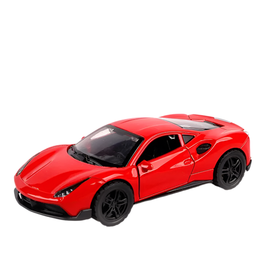 Ferrari 1:36 Die-Cast Metal Toy Car — Yellow & Red | Pull Back