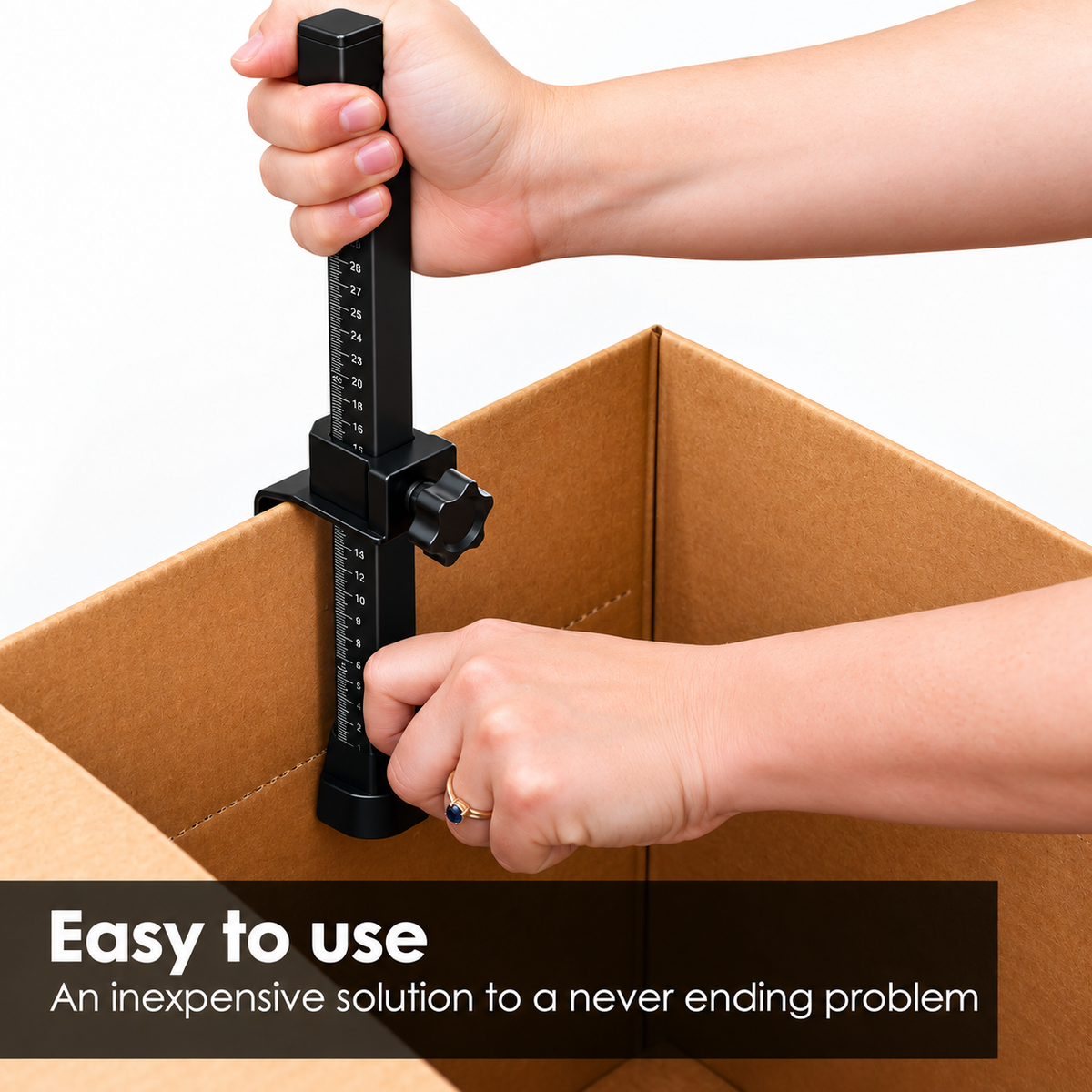 Adjustable Box Resizer & Cardboard Scoring Tool – Black