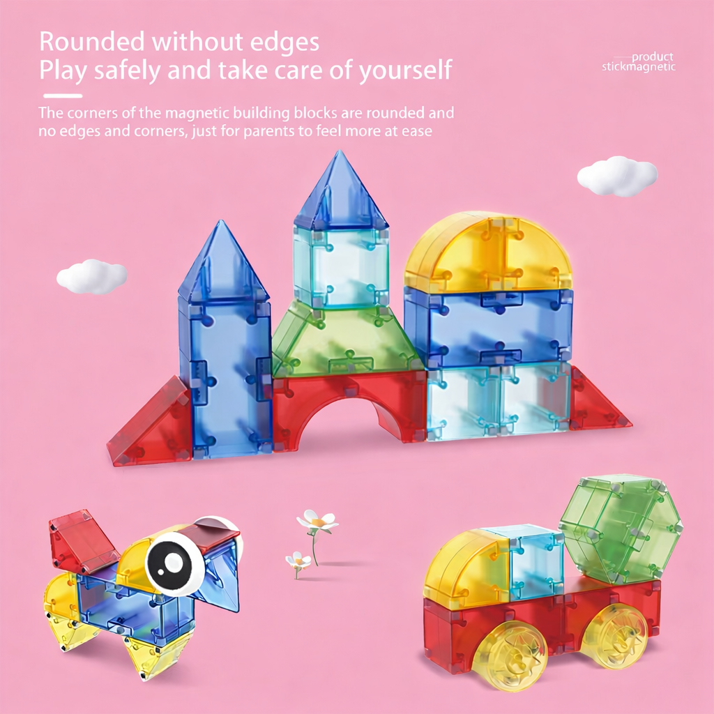 MAGIC Magnetic Building Blocks | 40 Pcs | STEM | Easy edition (Ages 3-7)