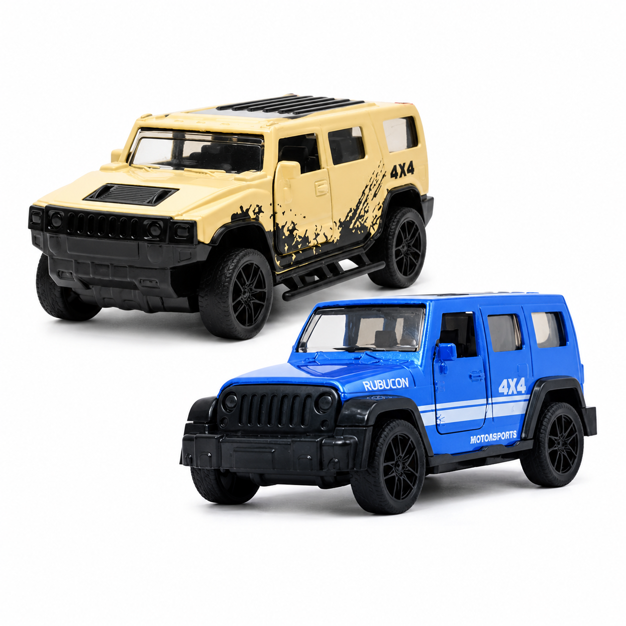 Die-Cast Hummer & Jeep Rubicon Combo | Pull Back Cars (Ages 3-7)