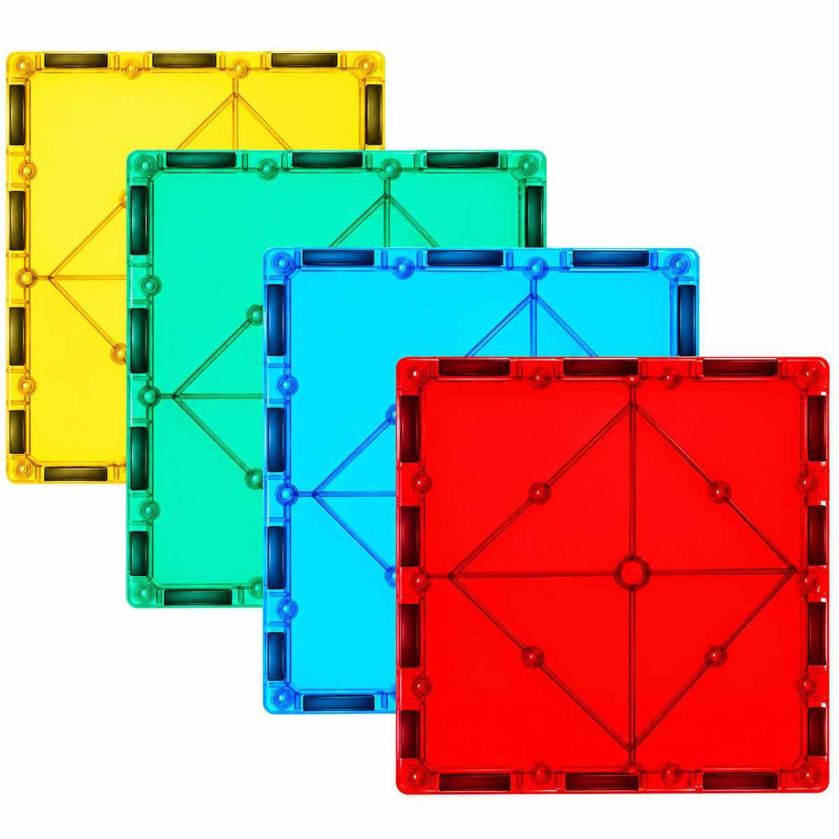 Large square magnetic tiles 2 pcs compatible expansion set for kids