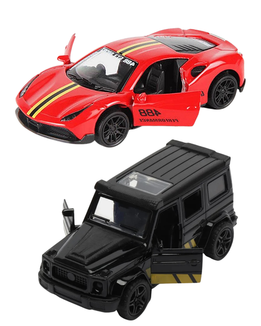 Ferrari & Mercedes Jeep Die-Cast Pull Back Cars (Ages 3-7)