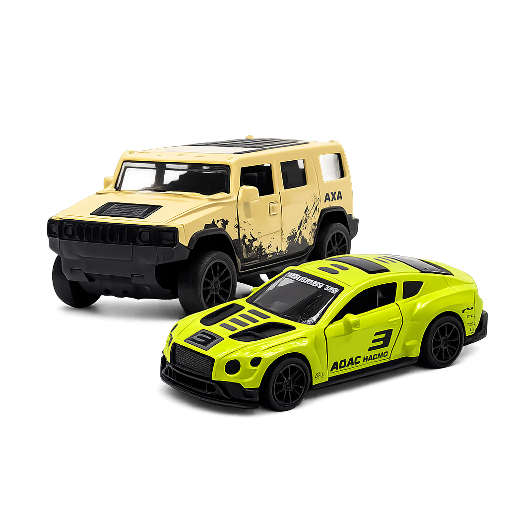 Die-Cast Hummer & Bentley Racer Combo | Pull Back Cars (Ages 3-7)