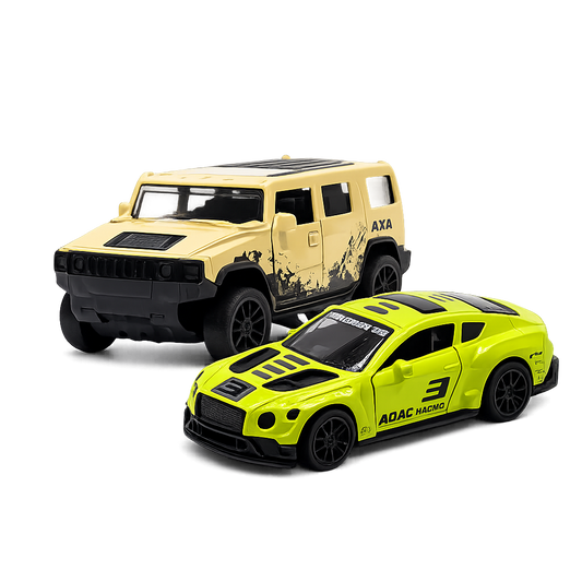 Die-Cast Hummer & Bentley Racer Combo | Pull Back Cars (Ages 3-7)